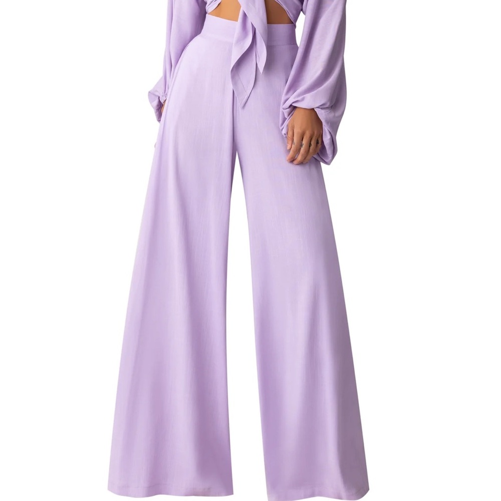 Chic Lavender Wide Leg Pants